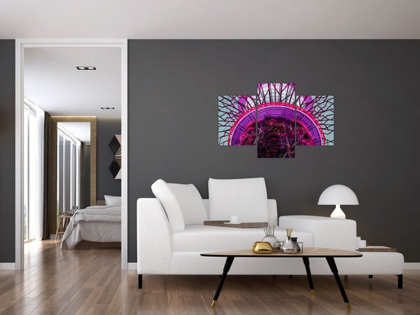 Apstraktna slika - ljubičaste grane (90x60 cm)