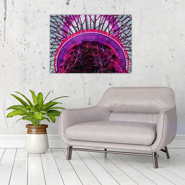 Apstraktna slika - ljubičaste grane (70x50 cm)