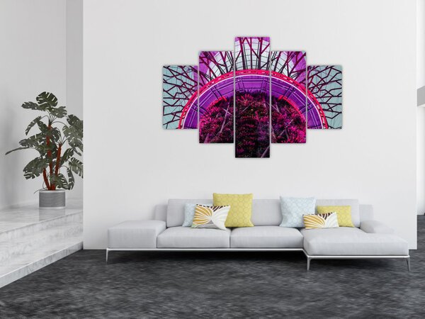 Apstraktna slika - ljubičaste grane (150x105 cm)