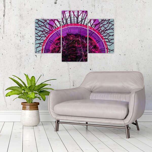 Apstraktna slika - ljubičaste grane (90x60 cm)