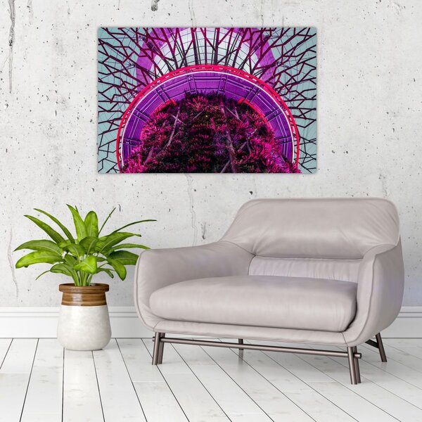 Apstraktna slika - ljubičaste grane (90x60 cm)
