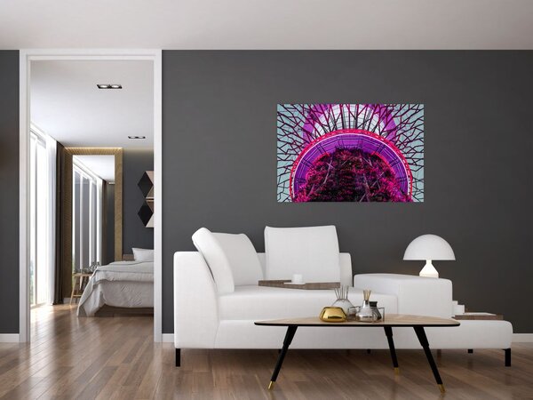Apstraktna slika - ljubičaste grane (90x60 cm)