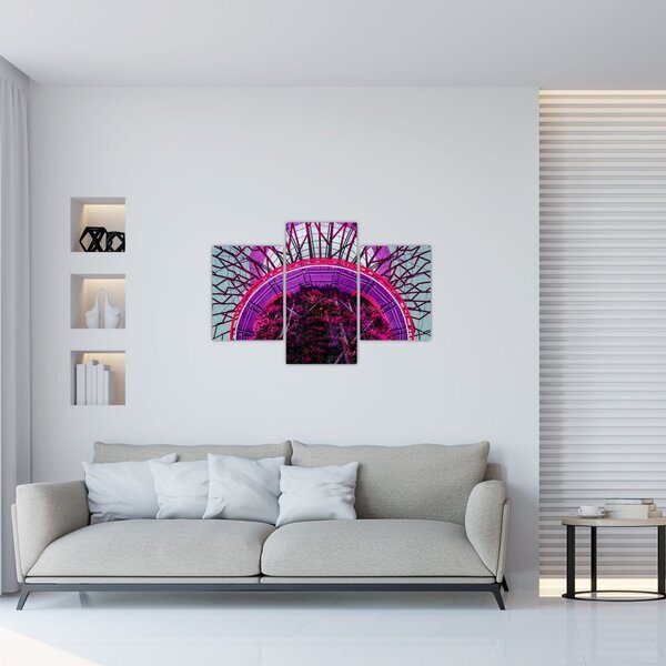 Apstraktna slika - ljubičaste grane (90x60 cm)