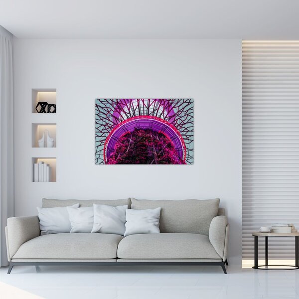 Apstraktna slika - ljubičaste grane (90x60 cm)