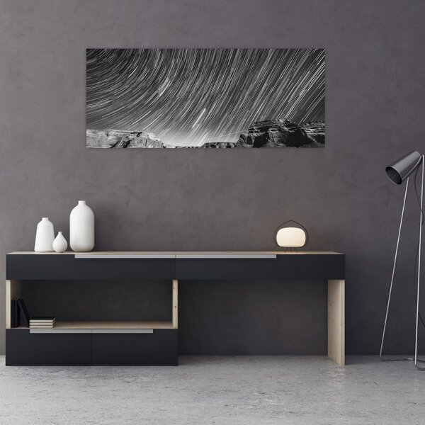 Crno-bijela slika zvjezdanog neba (120x50 cm)