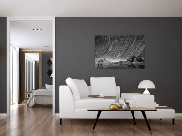 Crno-bijela slika zvjezdanog neba (90x60 cm)