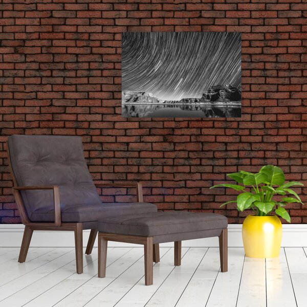 Crno-bijela slika zvjezdanog neba (70x50 cm)