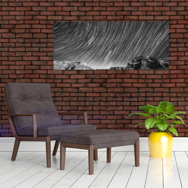 Crno-bijela slika zvjezdanog neba (120x50 cm)