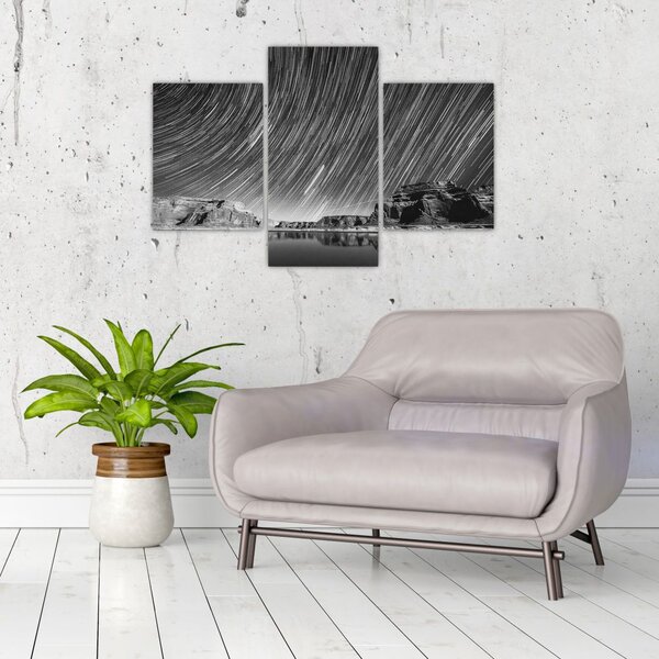 Crno-bijela slika zvjezdanog neba (90x60 cm)
