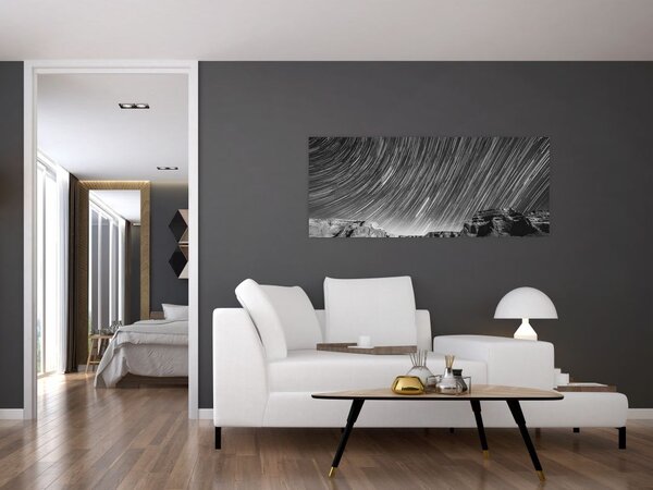 Crno-bijela slika zvjezdanog neba (120x50 cm)