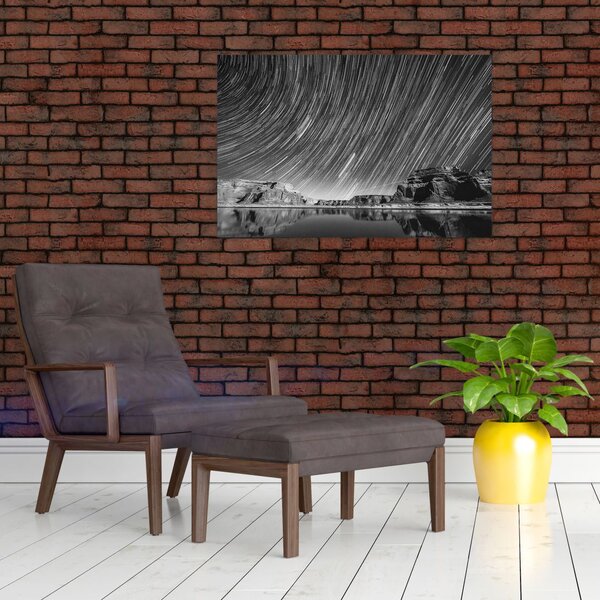 Crno-bijela slika zvjezdanog neba (90x60 cm)