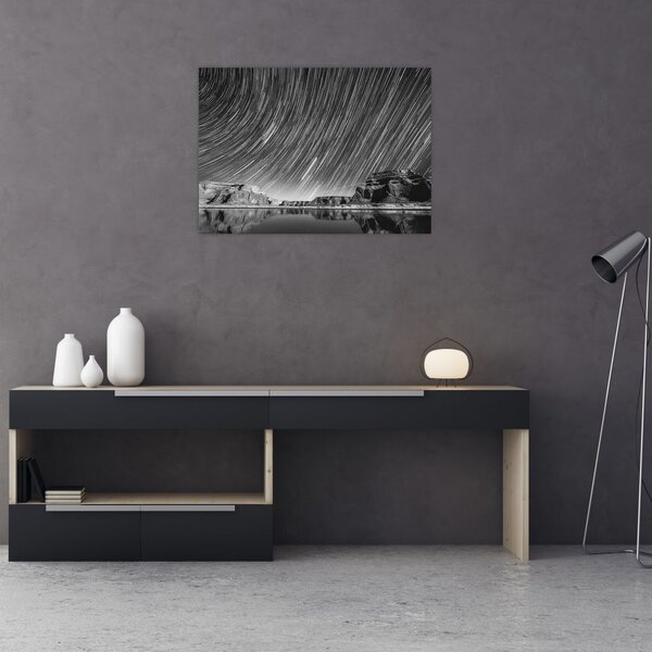 Crno-bijela slika zvjezdanog neba (70x50 cm)