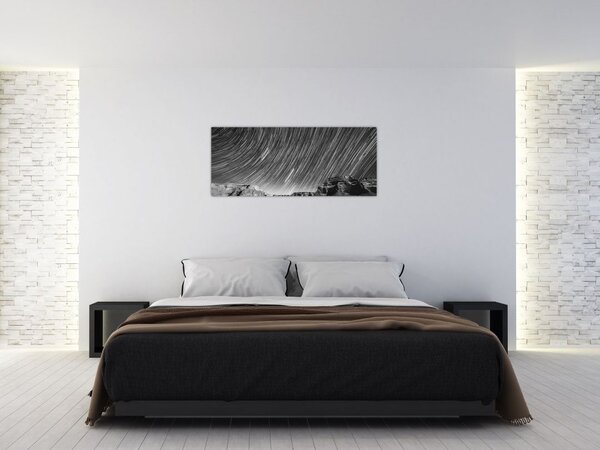 Crno-bijela slika zvjezdanog neba (120x50 cm)