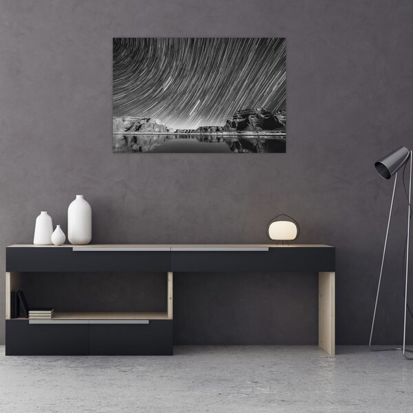 Crno-bijela slika zvjezdanog neba (90x60 cm)