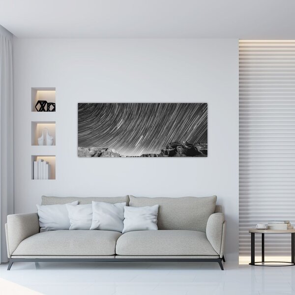 Crno-bijela slika zvjezdanog neba (120x50 cm)