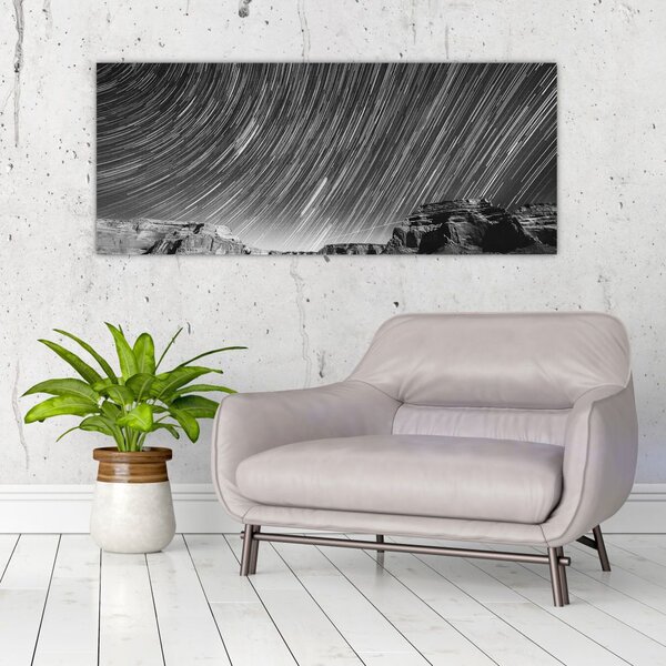 Crno-bijela slika zvjezdanog neba (120x50 cm)