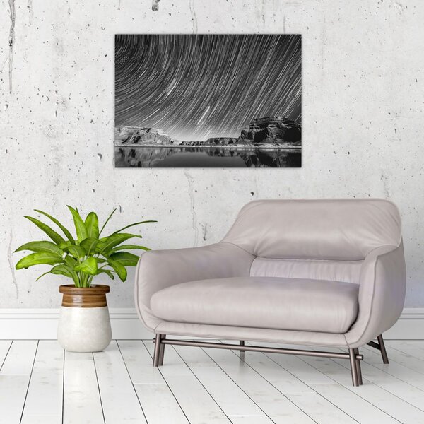 Crno-bijela slika zvjezdanog neba (70x50 cm)