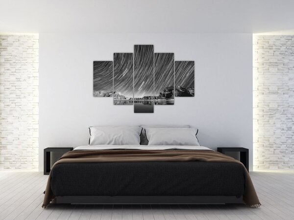 Crno-bijela slika zvjezdanog neba (150x105 cm)
