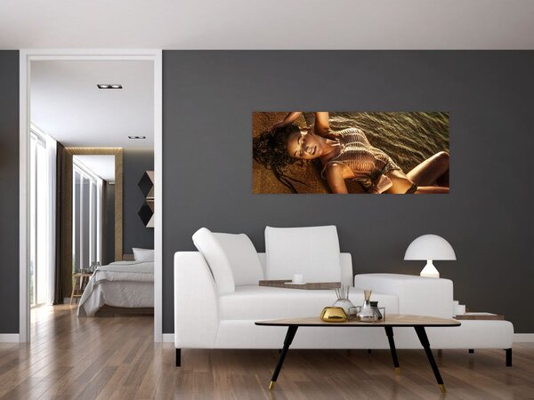 Slika žene koja leži na plaži (120x50 cm)