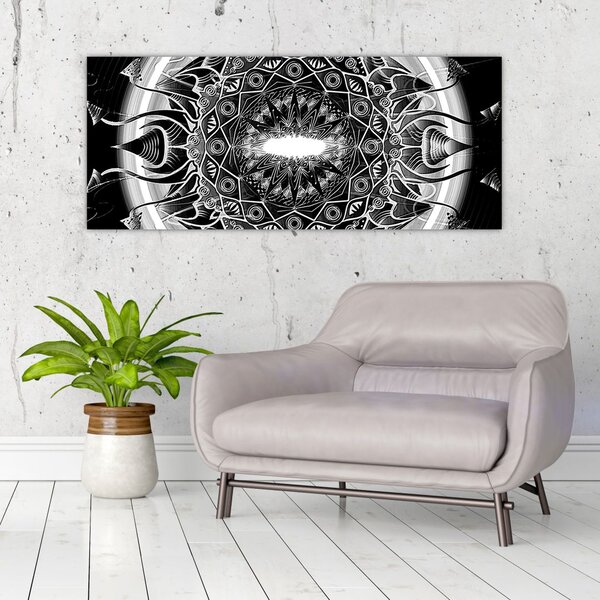 Slika crno-bijelih ornamenata (120x50 cm)