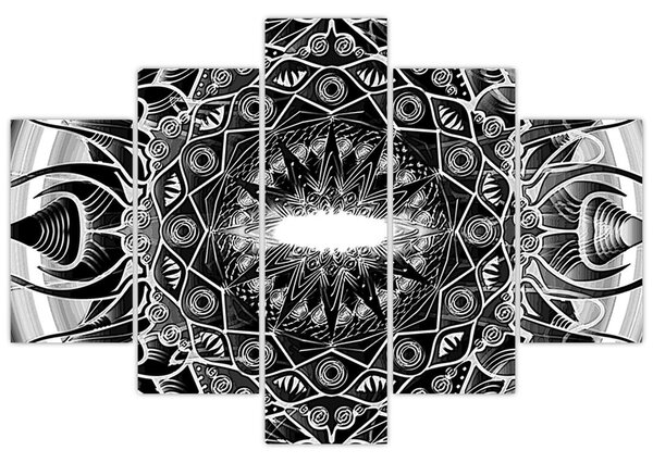 Slika crno-bijelih ornamenata (150x105 cm)