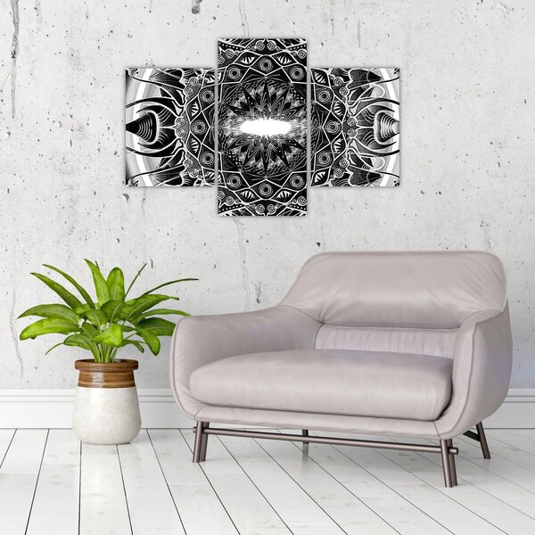 Slika crno-bijelih ornamenata (90x60 cm)