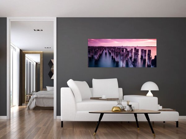 Slika drvenih stupova (120x50 cm)
