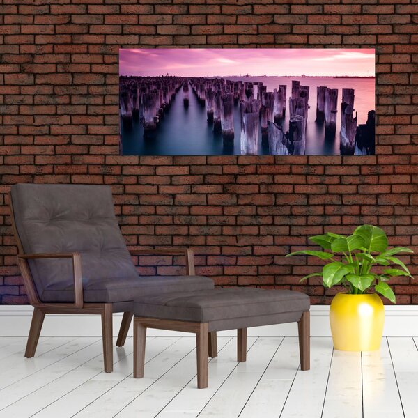 Slika drvenih stupova (120x50 cm)
