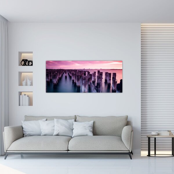 Slika drvenih stupova (120x50 cm)