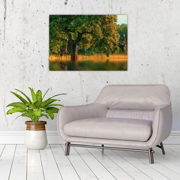 Slika žirafe u divljini (70x50 cm)
