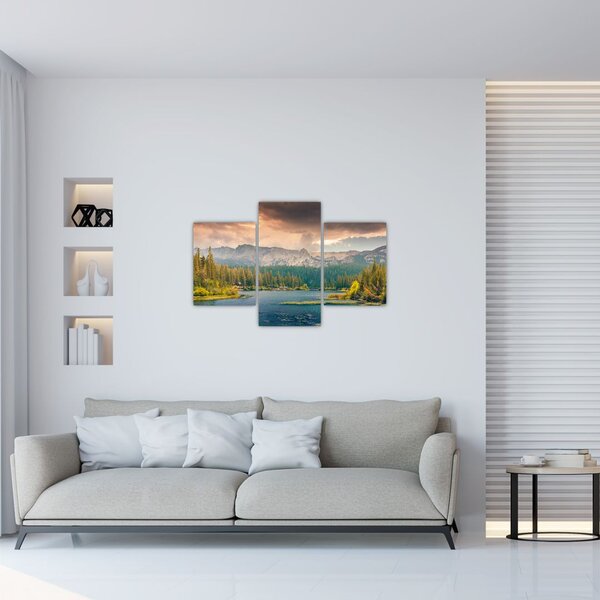 Slika planinske rijeke i planina (90x60 cm)