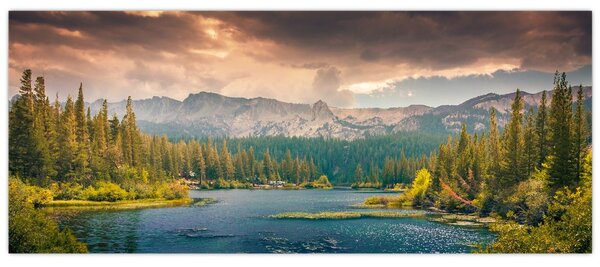 Slika planinske rijeke i planina (120x50 cm)