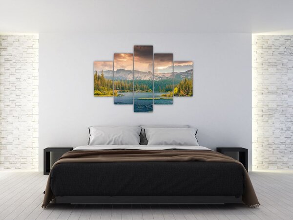 Slika planinske rijeke i planina (150x105 cm)