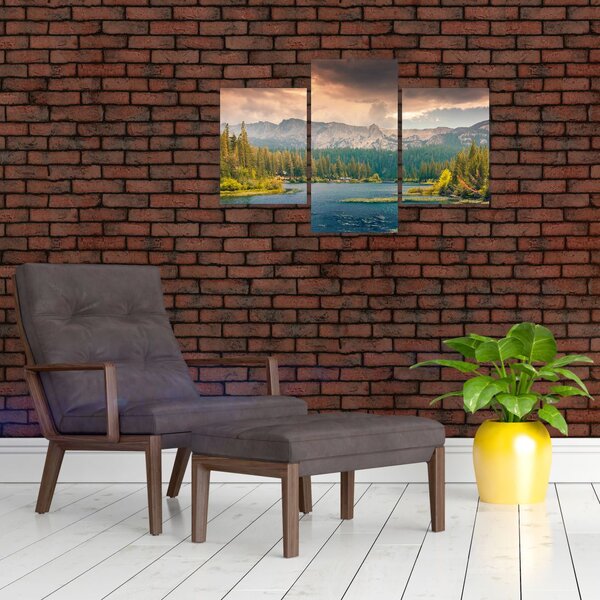 Slika planinske rijeke i planina (90x60 cm)