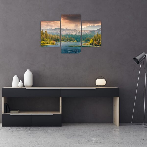 Slika planinske rijeke i planina (90x60 cm)