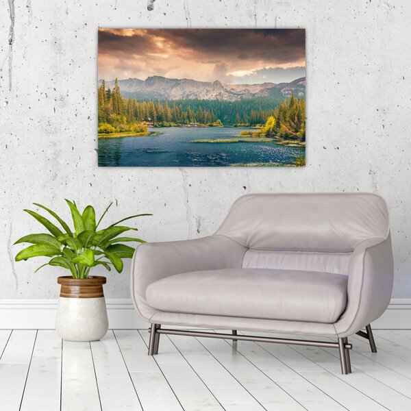 Slika planinske rijeke i planina (90x60 cm)