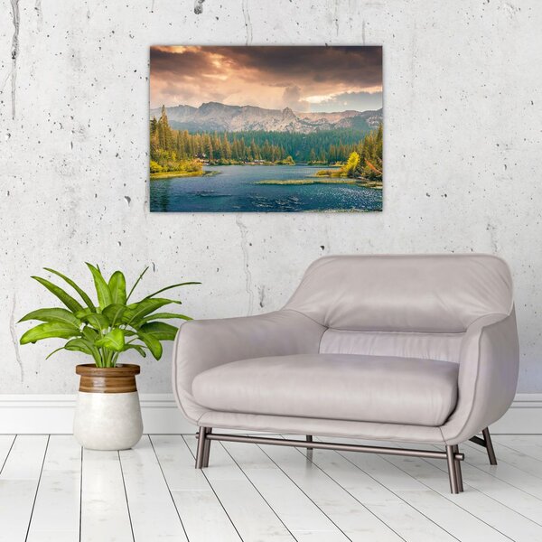 Slika planinske rijeke i planina (70x50 cm)