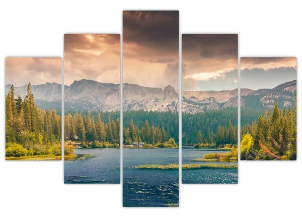 Slika planinske rijeke i planina (150x105 cm)