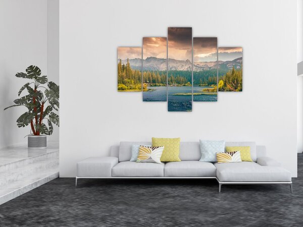 Slika planinske rijeke i planina (150x105 cm)