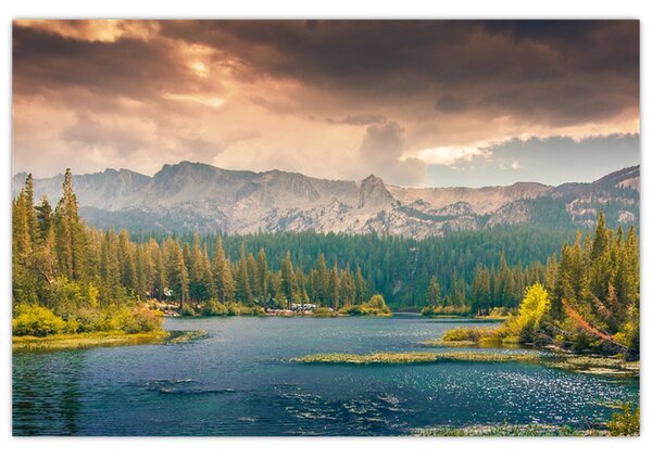Slika planinske rijeke i planina (90x60 cm)