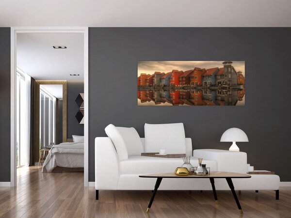 Slika živopisnih kuća (120x50 cm)