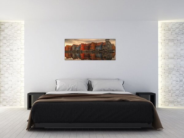 Slika živopisnih kuća (120x50 cm)