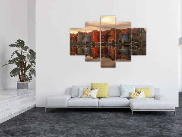 Slika živopisnih kuća (150x105 cm)