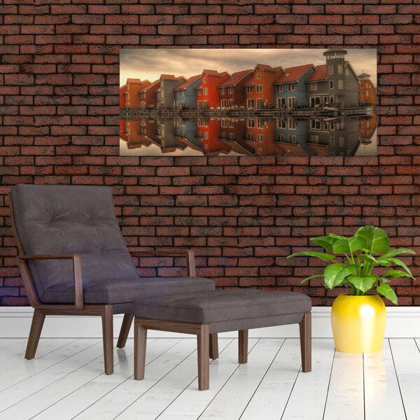 Slika živopisnih kuća (120x50 cm)