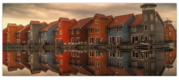 Slika živopisnih kuća (120x50 cm)