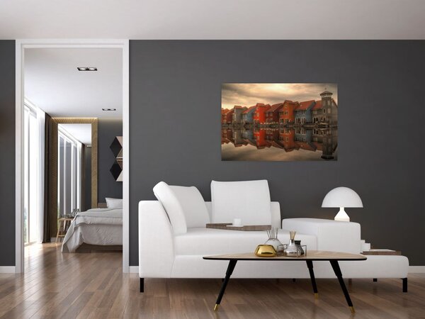 Slika živopisnih kuća (90x60 cm)