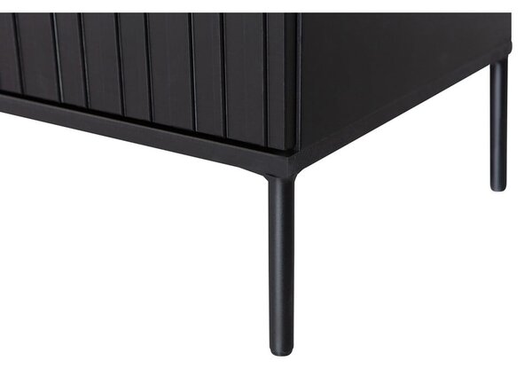 Crna TV komoda od masivnog bora 150x56x44 cm Gravure – WOOOD