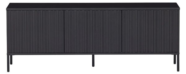 Crna TV komoda od masivnog bora 150x56x44 cm Gravure – WOOOD