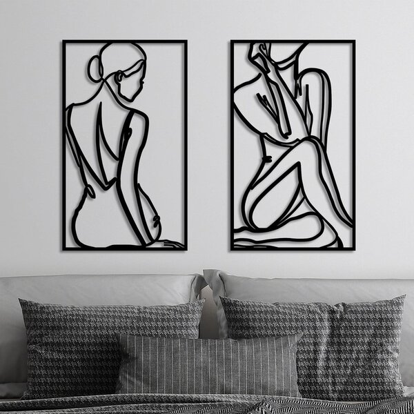 Metalni zidni ukras 42x70 cm Minimalist Female - Wallity