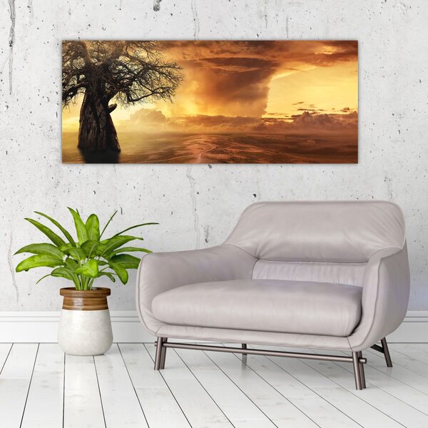 Slika narančastih oblaka (120x50 cm)